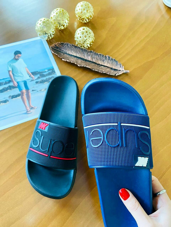 دمپایی مردانه نیکتا M161 سرمه ای سفید