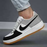 کتونی نایک ایر فورس مردانه سفید طوسی مشکی