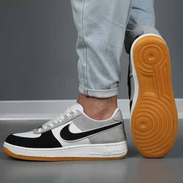 کتونی نایک ایر فورس مردانه سفید طوسی مشکی