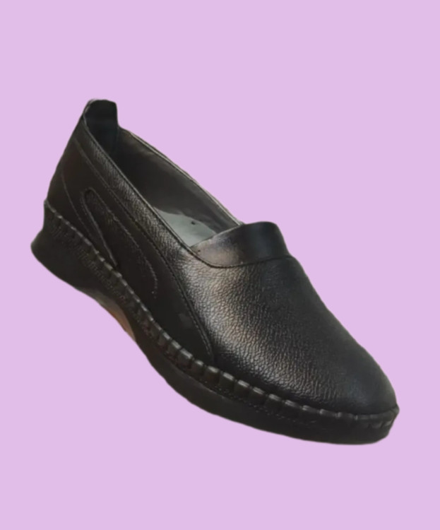 کفش تمام چرم زنانه طبی راحتی ساحل برند دنج دارای پد مخصوص خار پاشنه