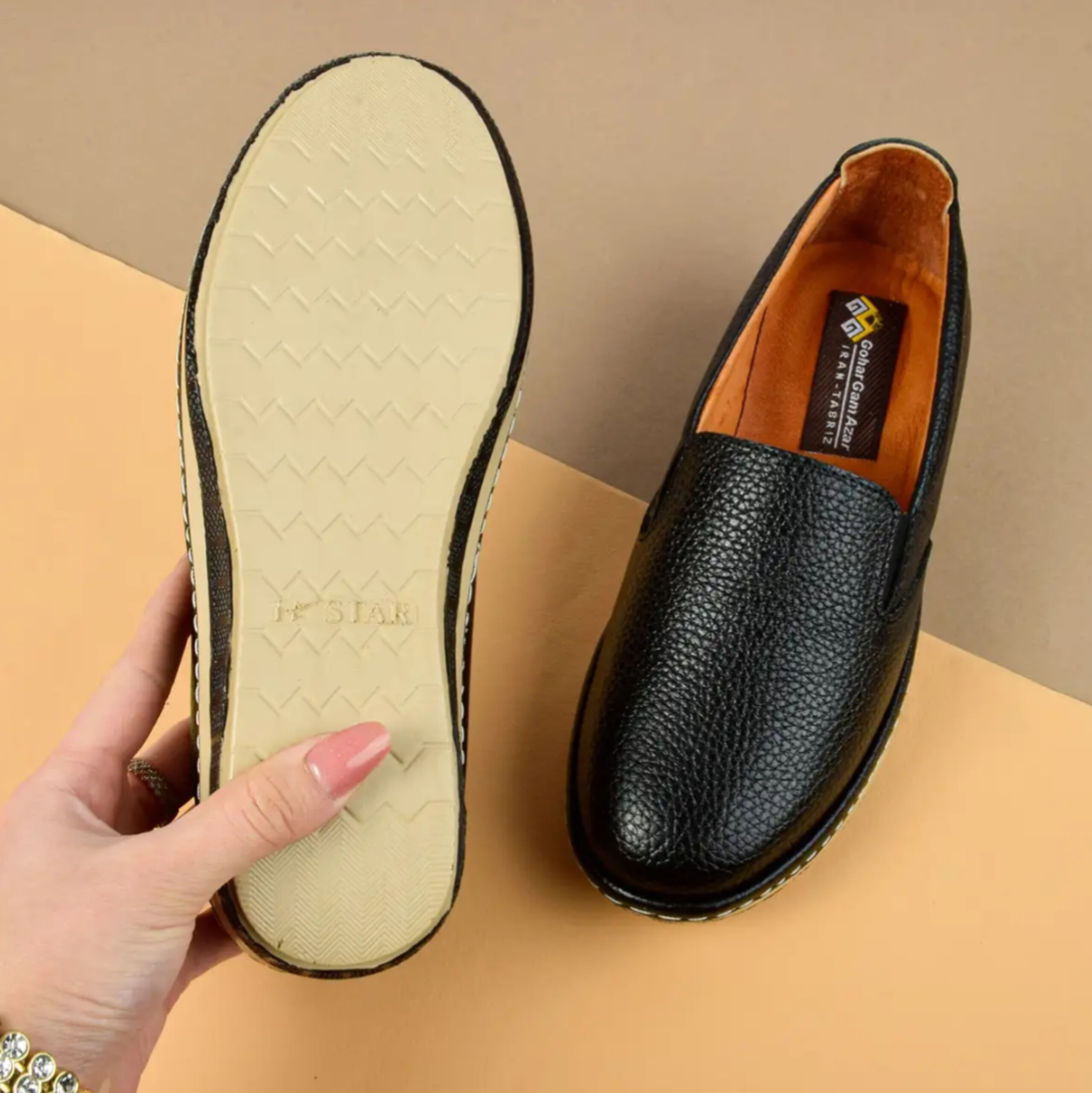 کفش زنانه روزمره طبی چرم طبیعی گوهر گام