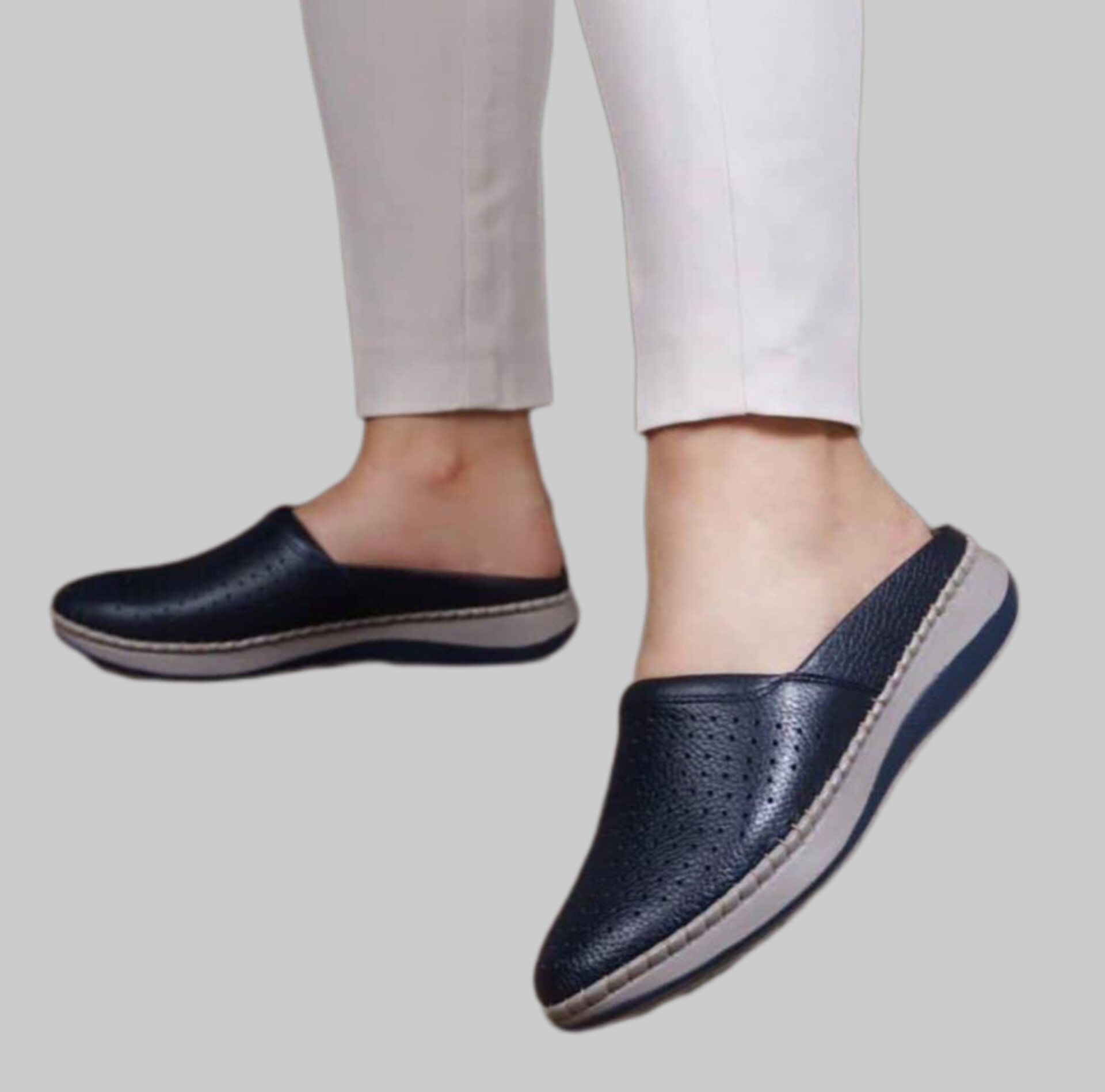 صندل طبی تمام چرم جلو بسته زنانه سام طب