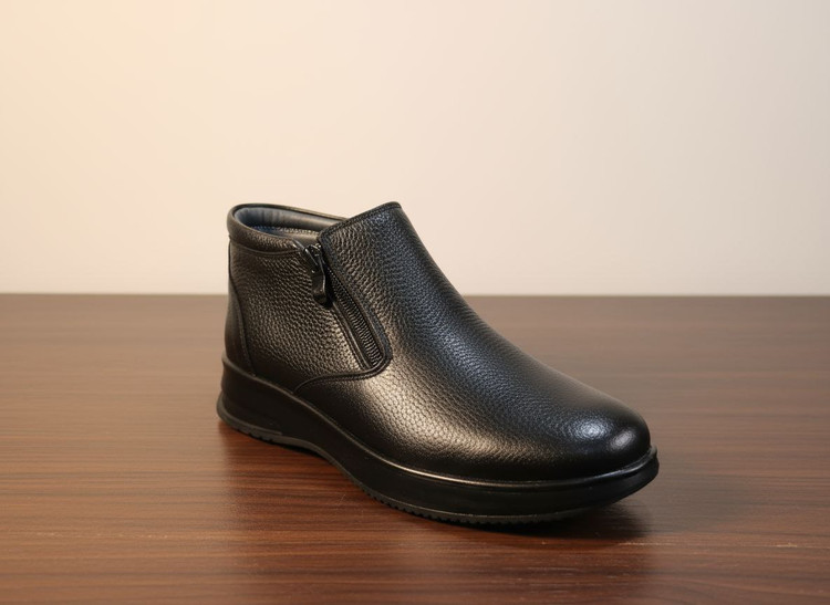 نیم بوت مردانه چرم برند آذر پلاس با قیمت اقتصادی